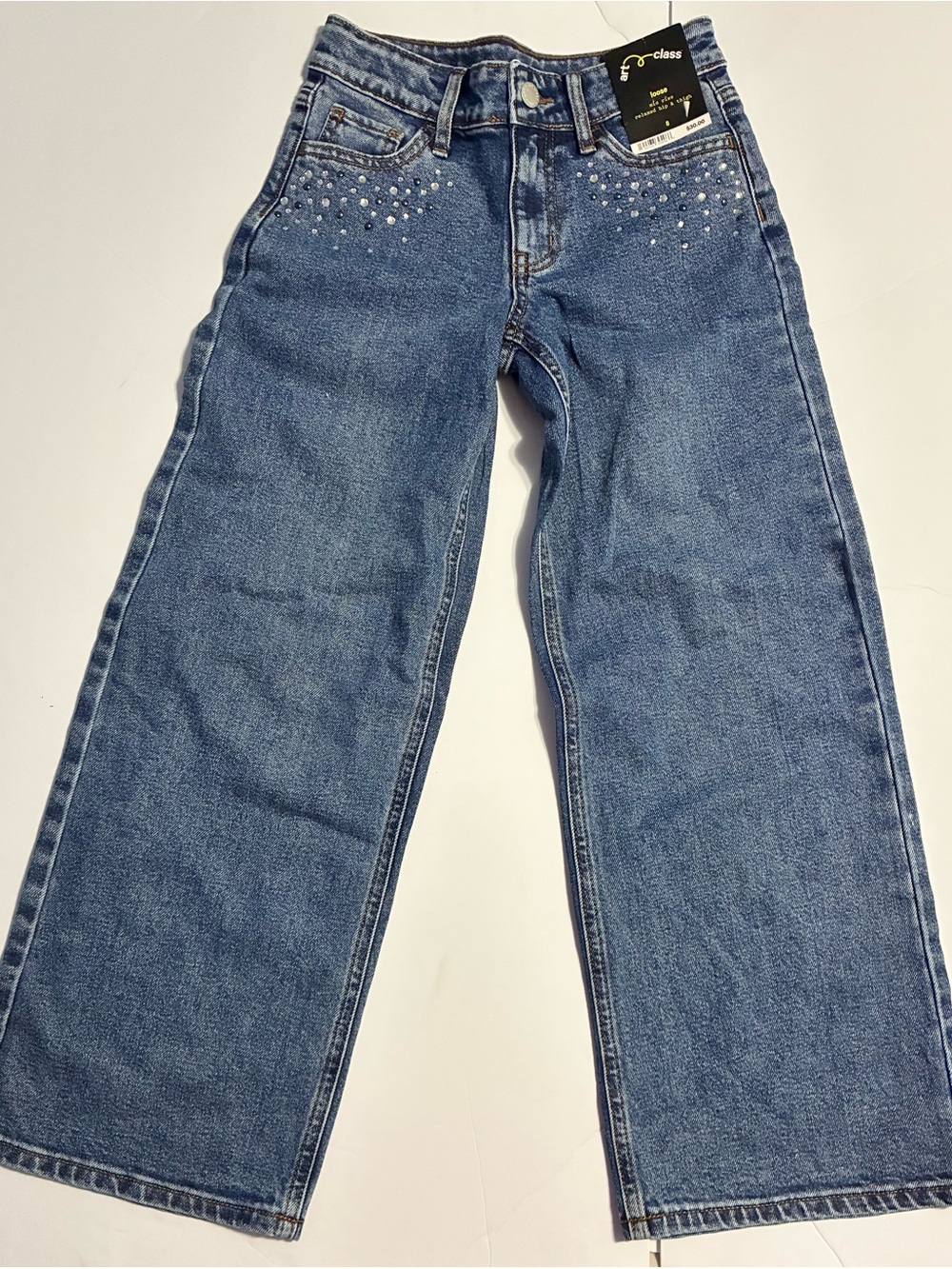 NWT Art Class Girls Jeweled Loose Jeans – Size 8